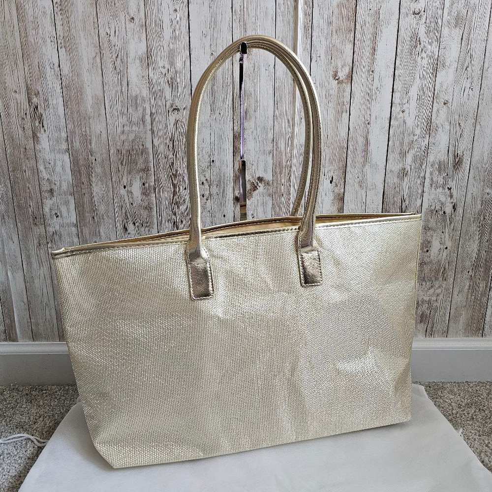 Women's Michael Kors Tote Bag, One Size, Gold - Picture 7 of 8